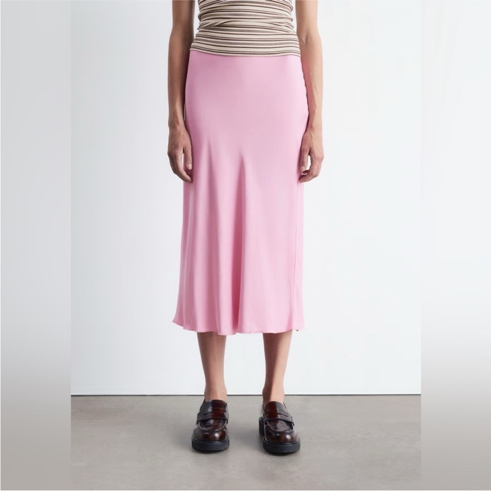 & Other Stories Satin Midi Skirt